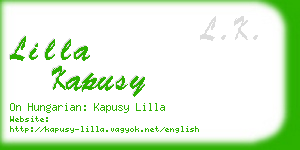 lilla kapusy business card